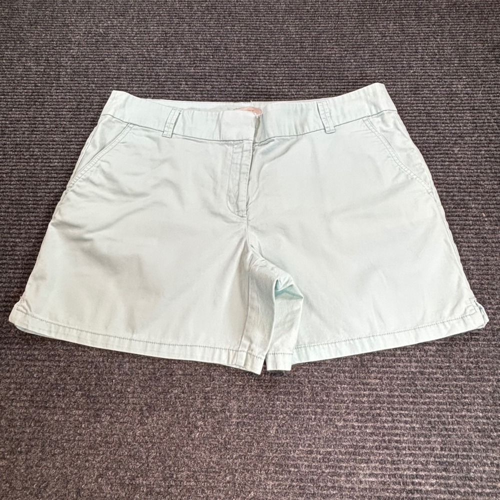 Loft Outlet Mint Green Chino Shorts Women 14 Cotton 6 Inch Inseam Flat Front